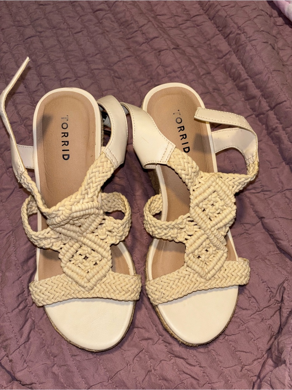 torrid Cream Braided Strap Sandals